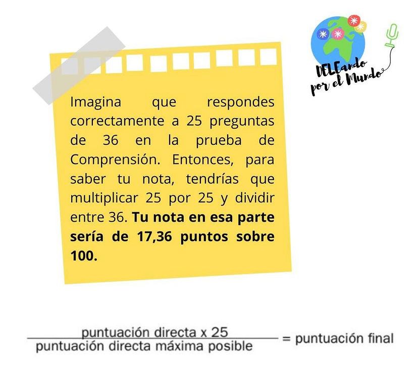 Cómo se puntúa un examen DELE